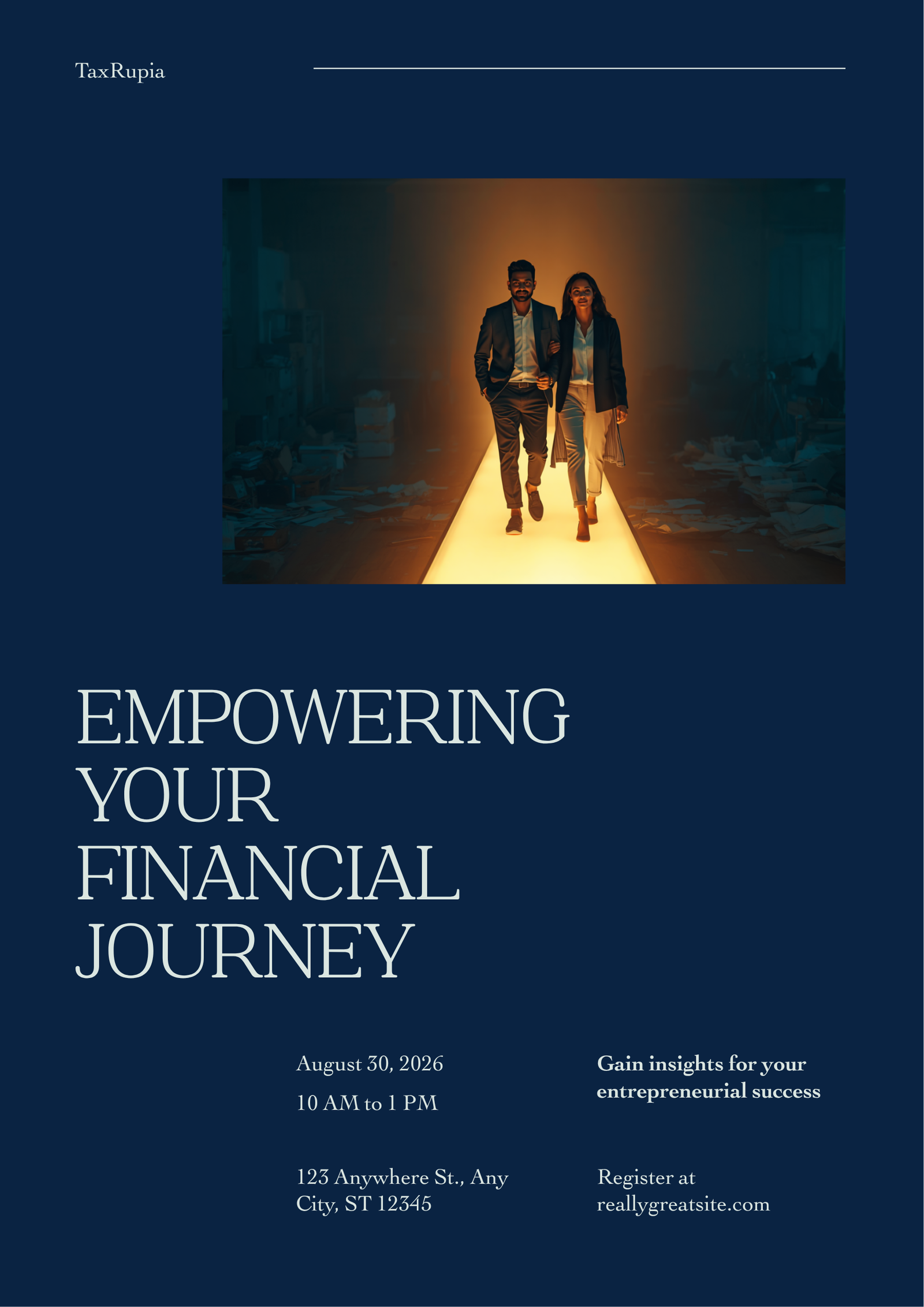 Entrepreneur walking alongside a trusted advisor along a path of clarity, TaxRupia brand story Chapter 2