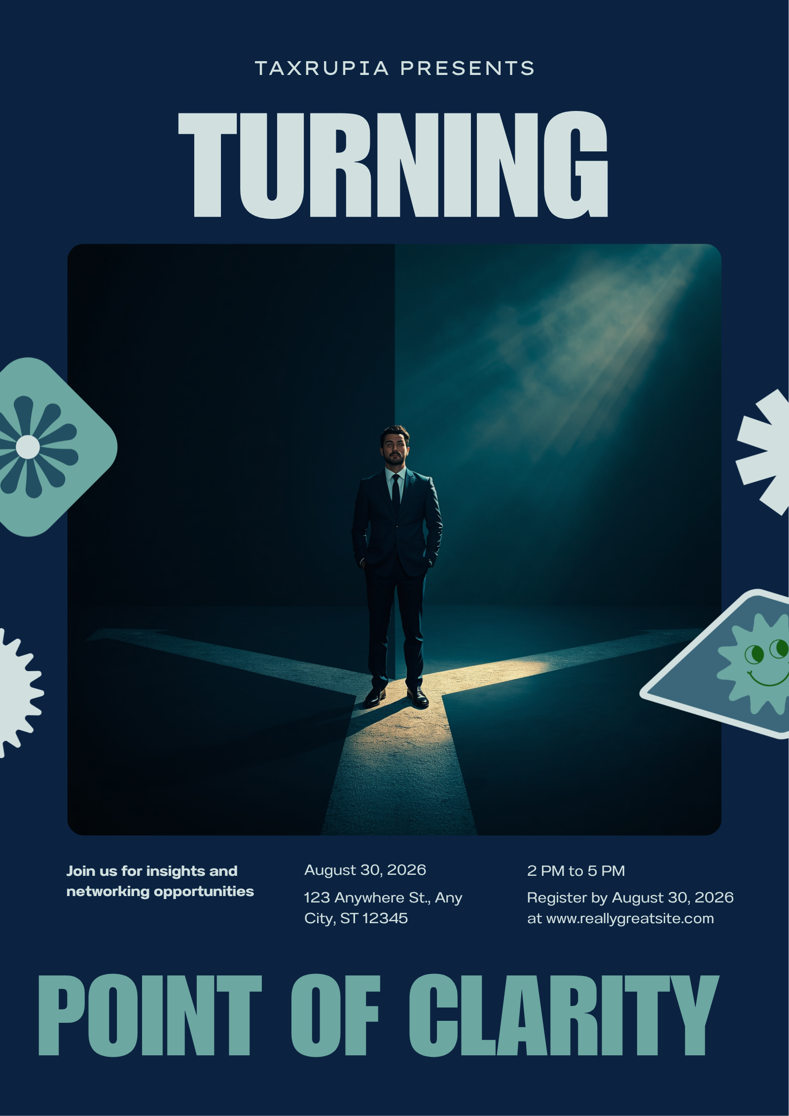 Business owner stepping from confusion toward clarity at a turning point, TaxRupia brand story Chapter 4