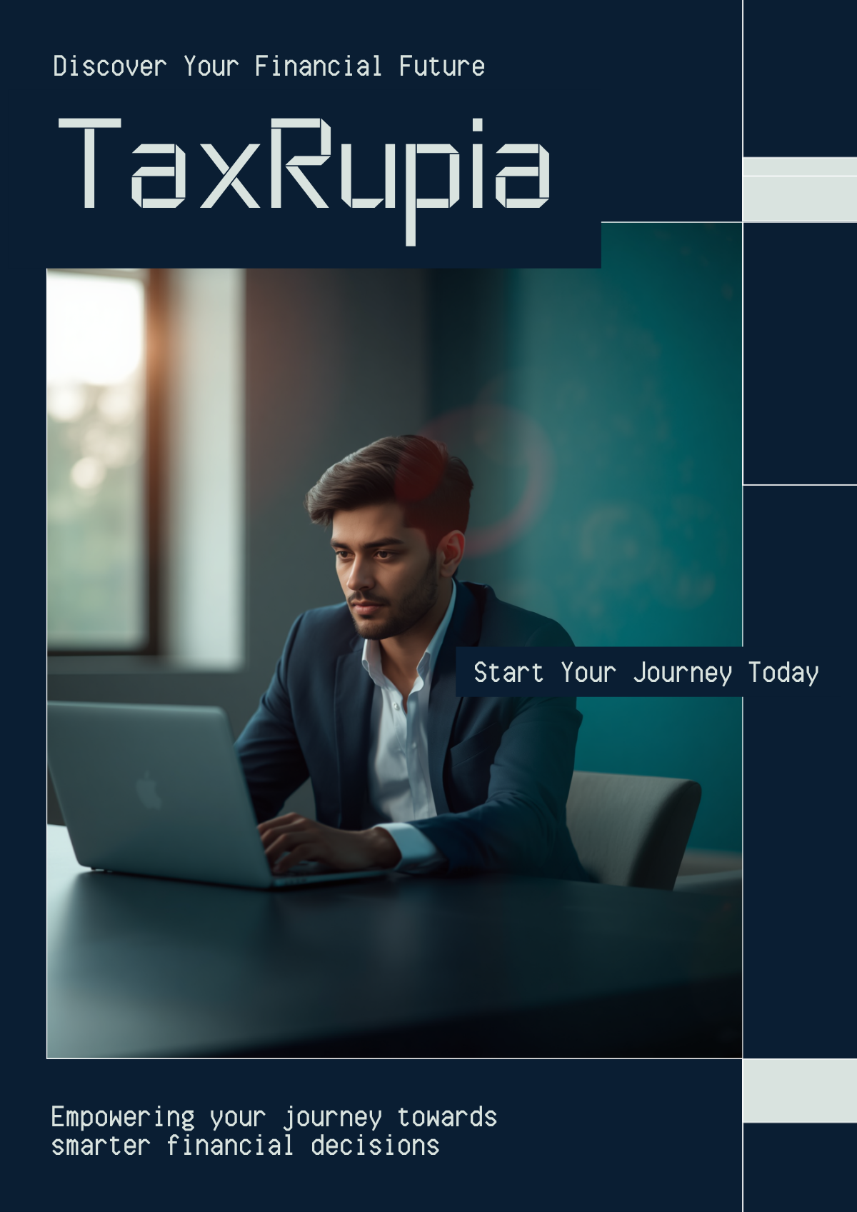 Salaried professional calmly progressing along the growth path, TaxRupia brand story style